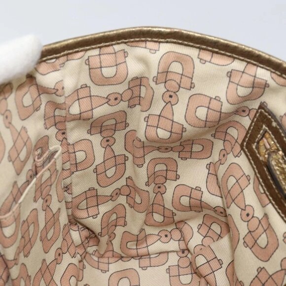 GUCCI GG Canvas Sherry Line Hand Bag Beige Gold 139261 Auth BA8631 - Picture 12 of 16